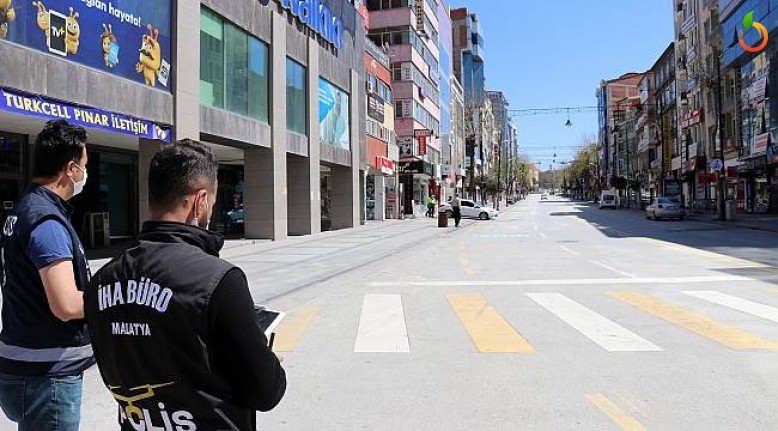 Malatya'da Polislerden Drone İle Denetim